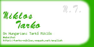miklos tarko business card